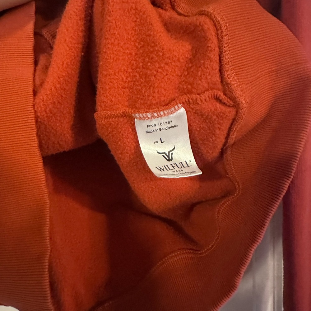 Rust Orange quarter zip Hoodie - Picture 5 of 5